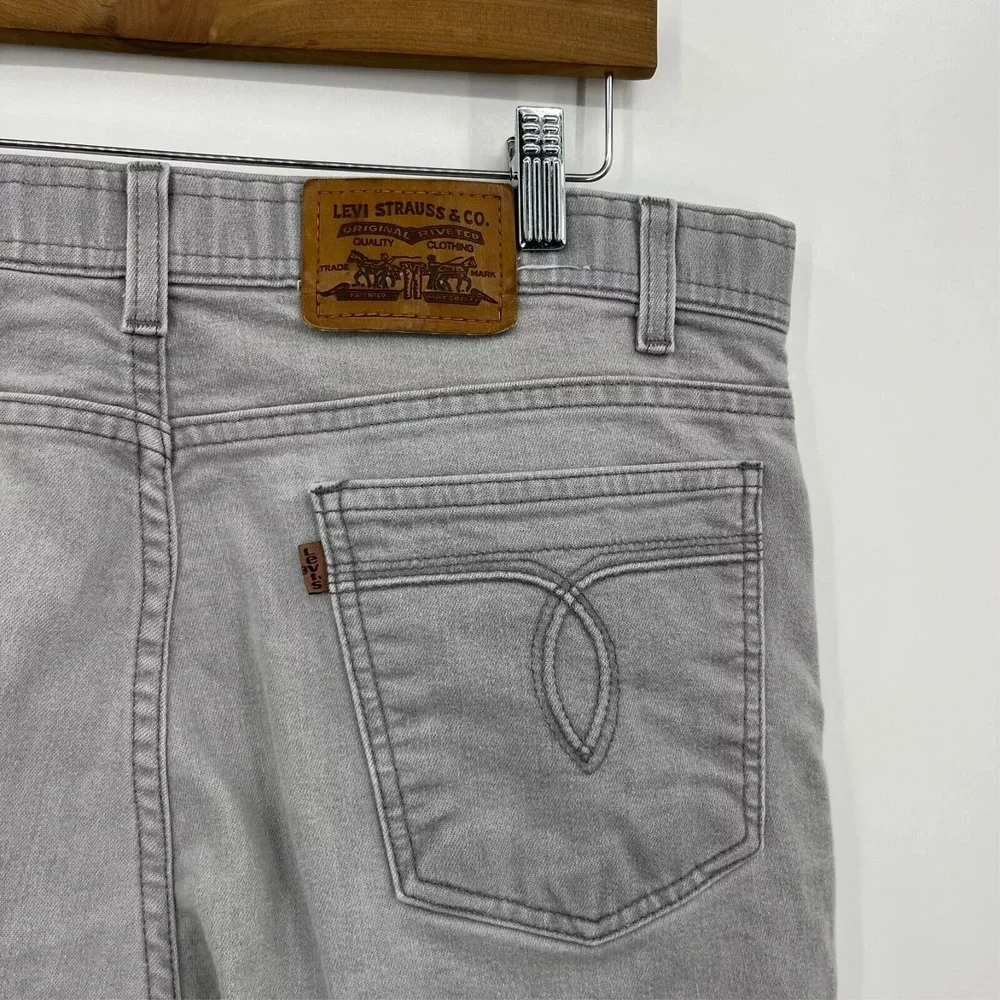 Levis Mens Gray Straight Leg Denim Jeans W38 L30 Vintage 041035-1